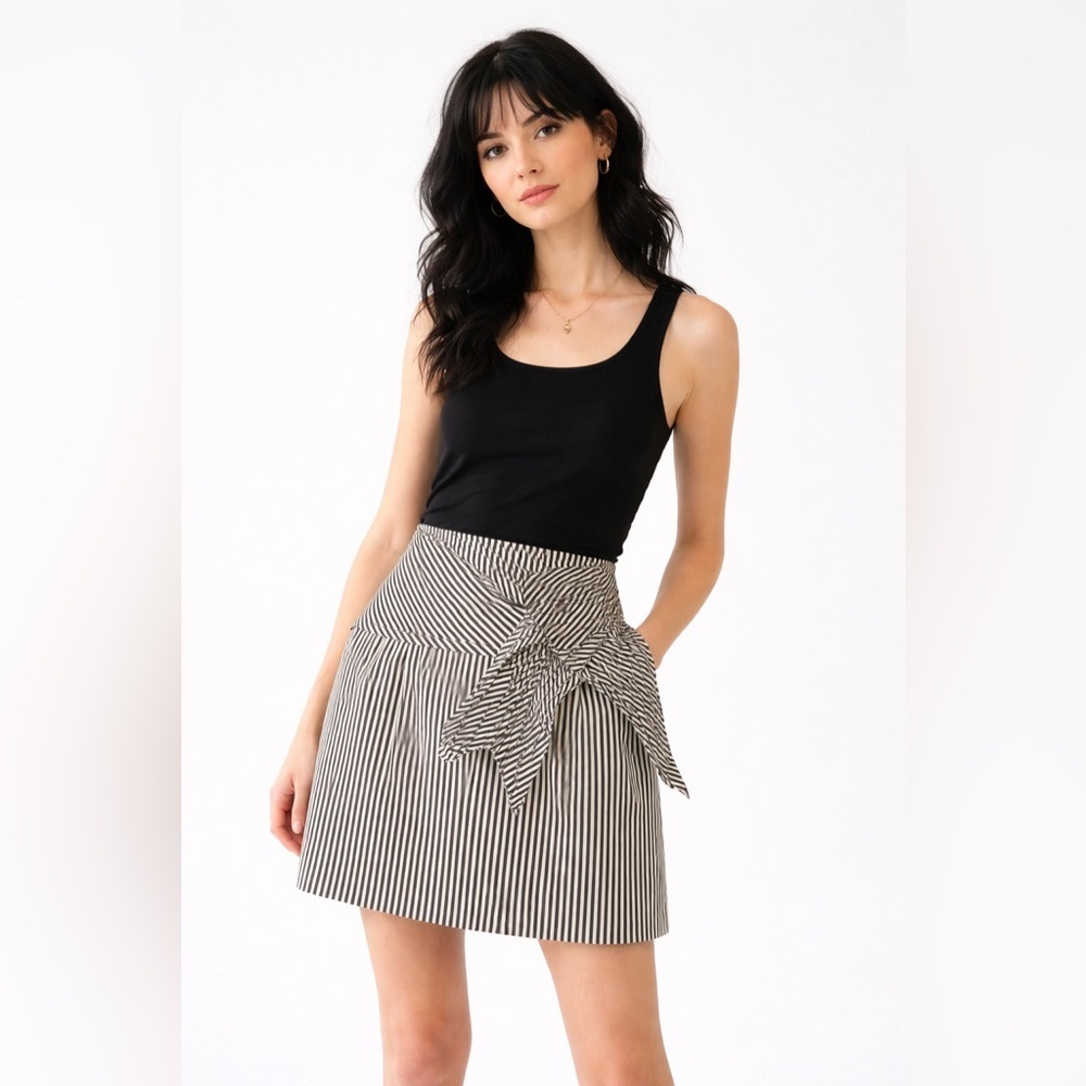 Anthropologie Taikonhu Artsy Striped 3D Bow Mini Skirt – Women’s Sz 6